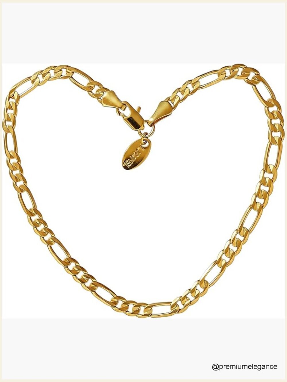 Figaro Chain Ankle Bracelet Gold 24K Plated Women Anklet